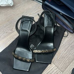 GIVENCHY 4G GOLD MULE HEELS